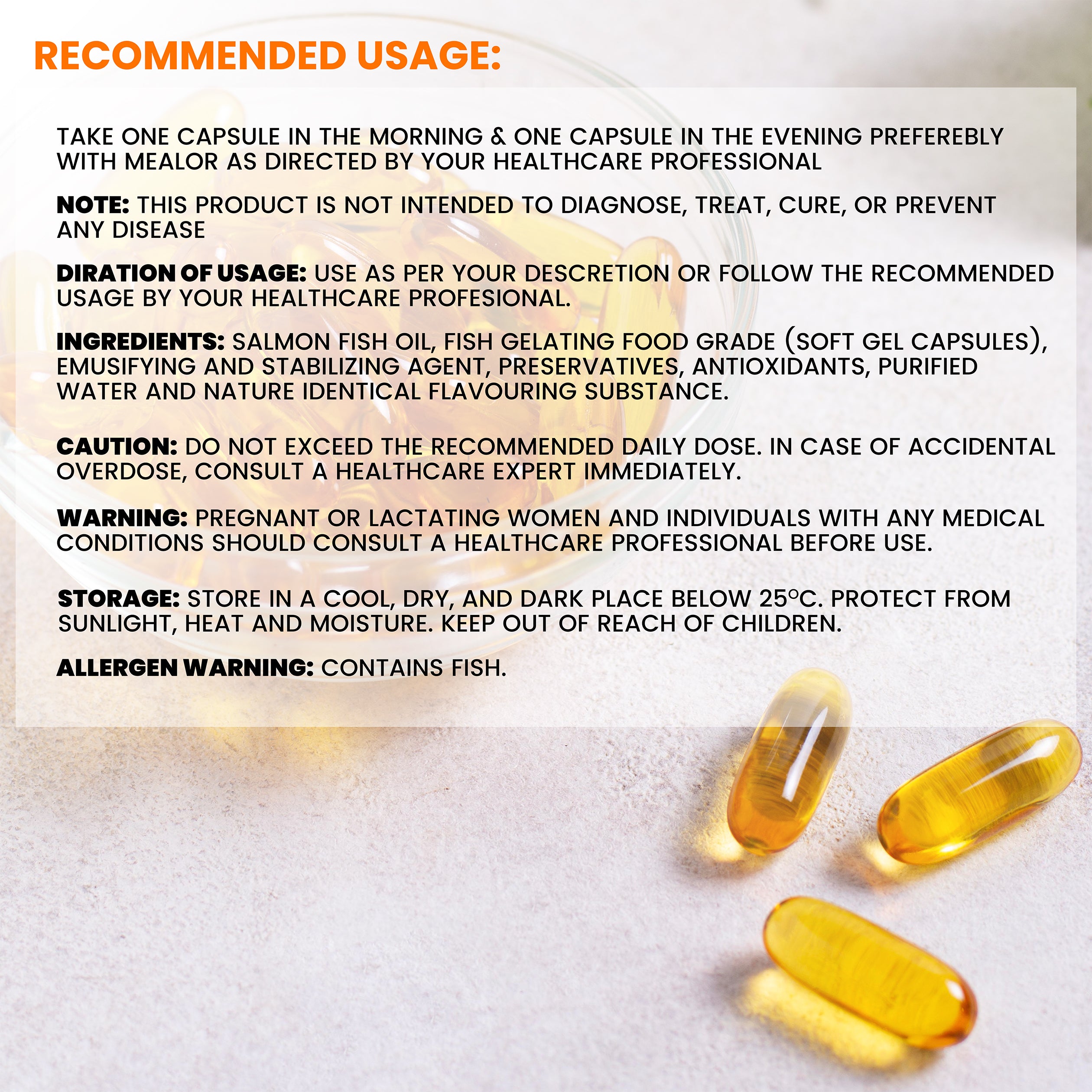 Coreprime 3X Triple Strength EPA 550 mg & DHA 350 mg 1100 mg Omega 3 Salmon Fish Oil Capsules Lemon Flavor - 60 Soft Gels